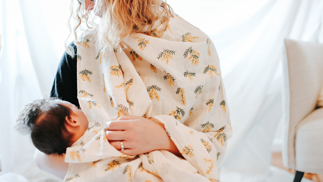 How to use your swaddle blanket as a nursing cover