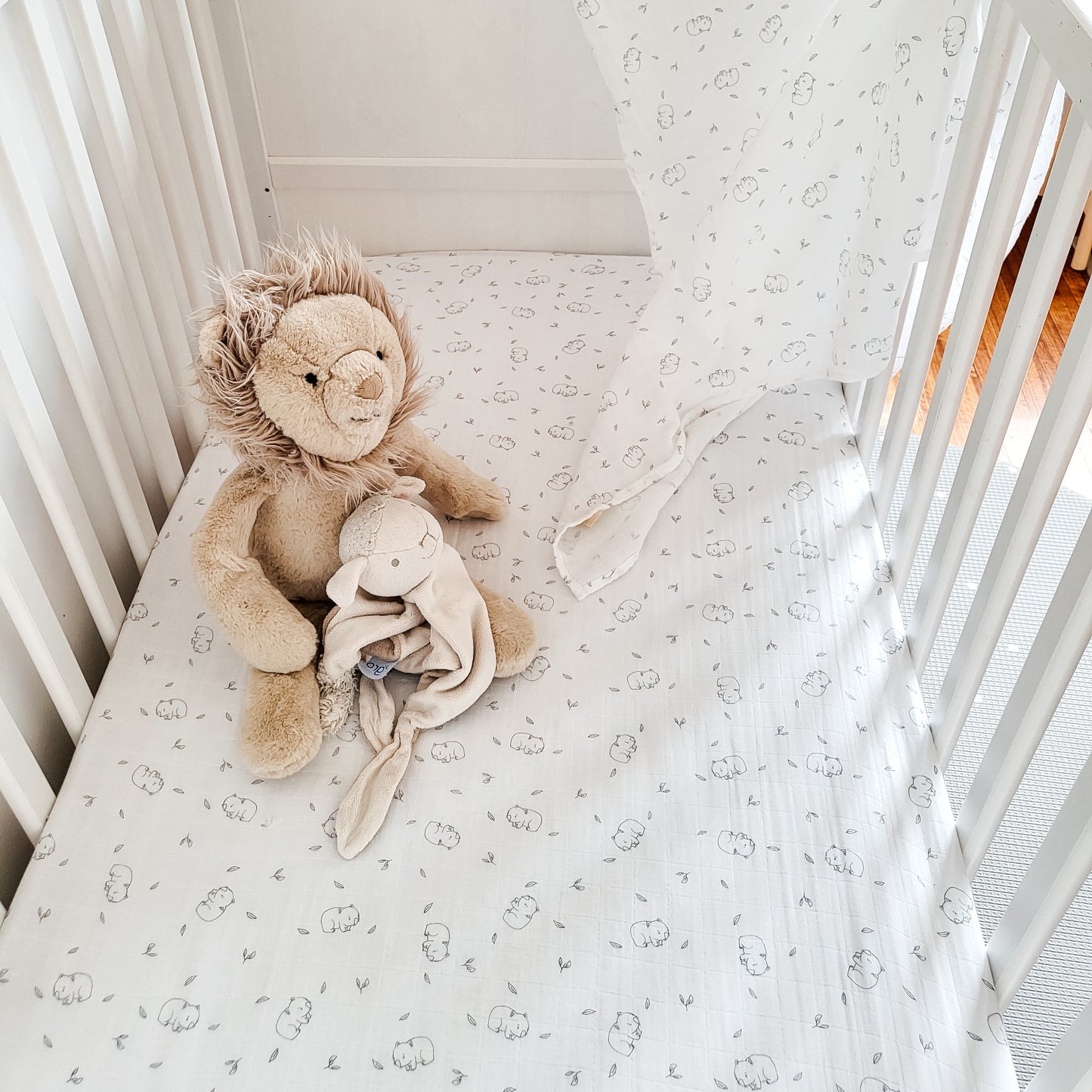 Organic Cotton Fitted Cot Sheet - Wombat