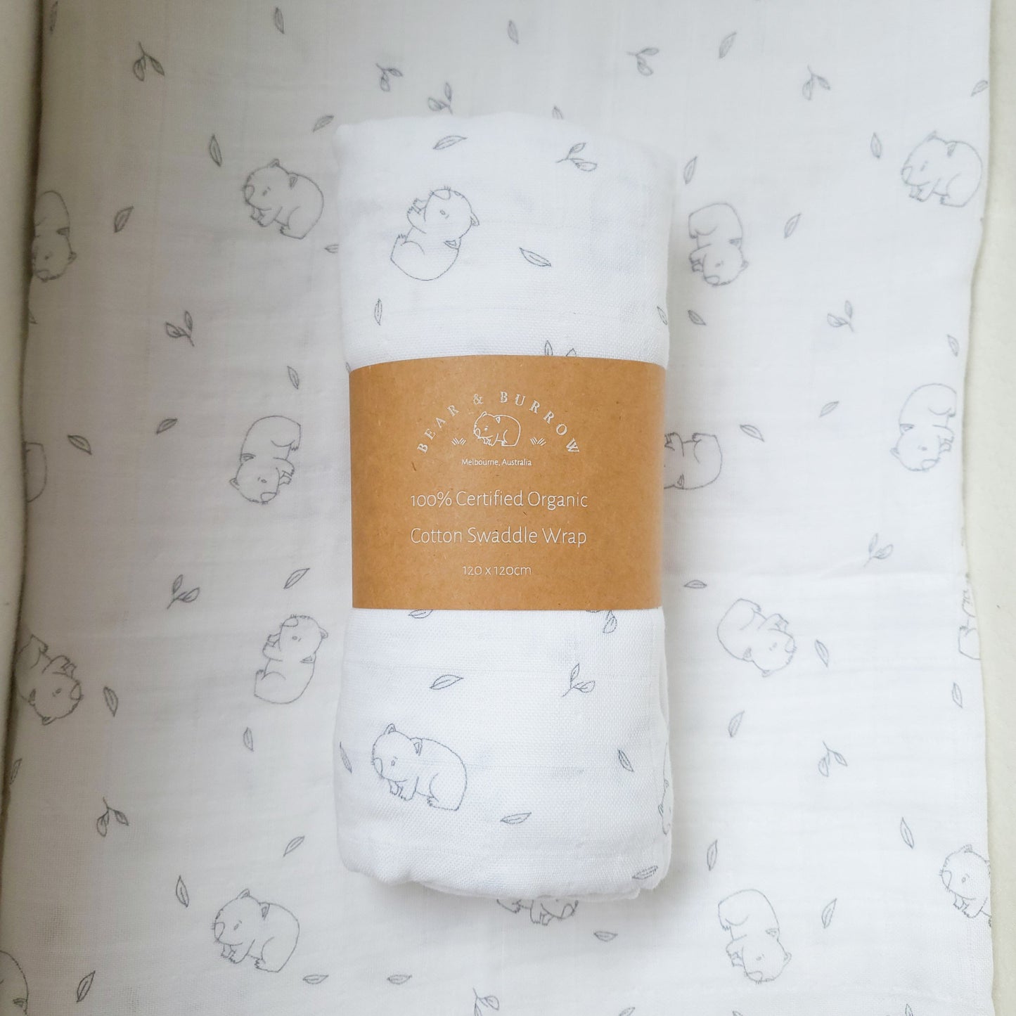 Organic Cotton Swaddle Wrap - Wombat