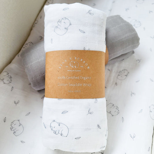 Organic Cotton Swaddle Wrap - 2 pack